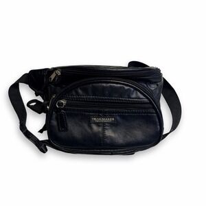 Trailmaker Equipment Fanny Pack Black Vinyl Waist Bag Outdoor Sports Storage